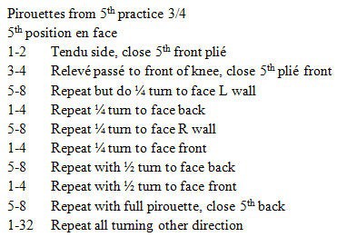Pirouettes from 5th practice, 3/4